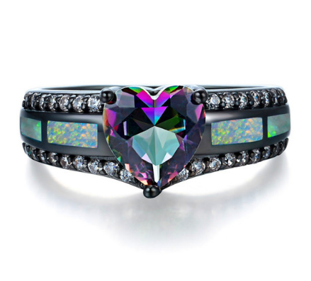 Anello multicolore zircone opale