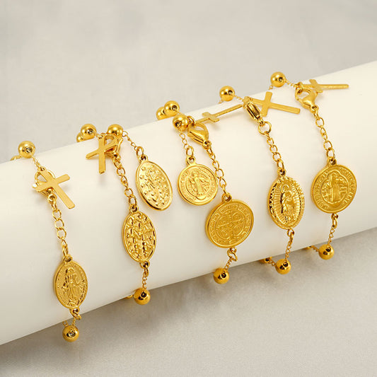 Bracciale geometrico in acciaio inossidabile da donna