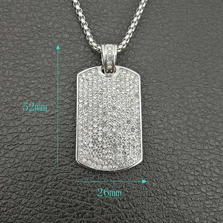Ciondolo placcato oro strass