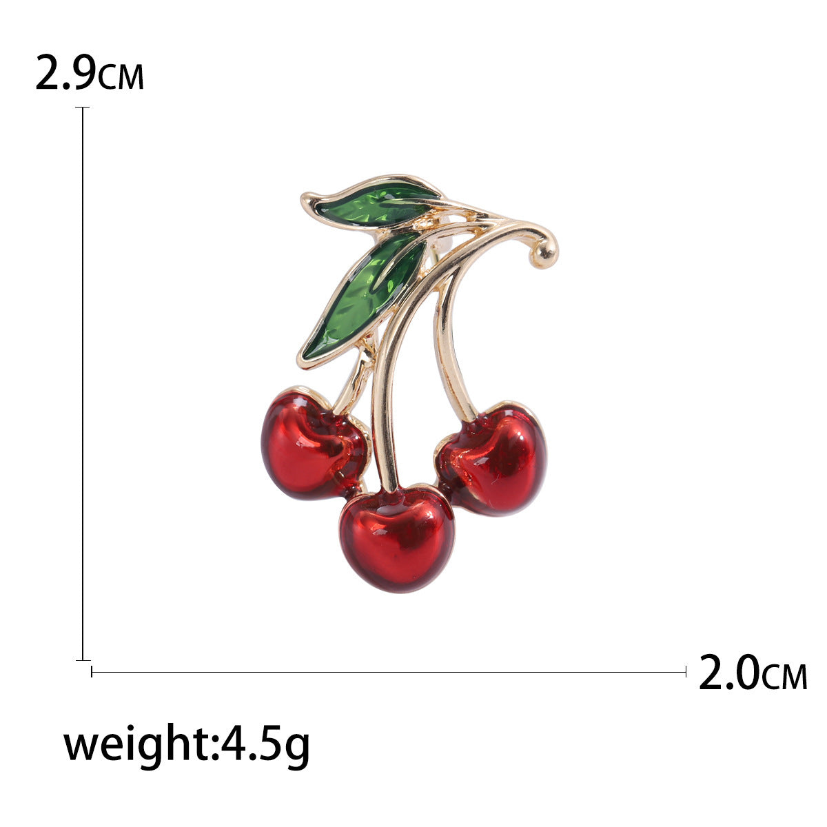 Spilla ciliegia rossa gocciolante
