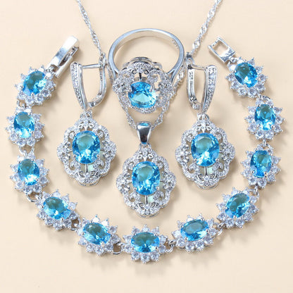 Set gioielli granato e zircone