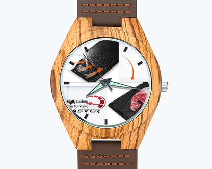 Orologio legno e pelle