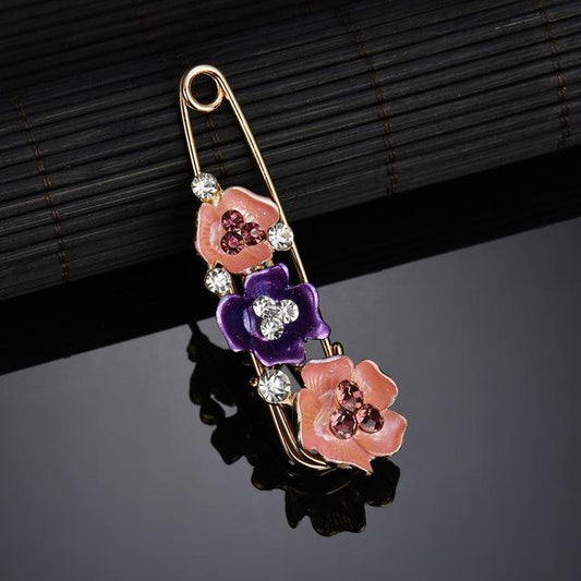 Spilla vintage fiore strass
