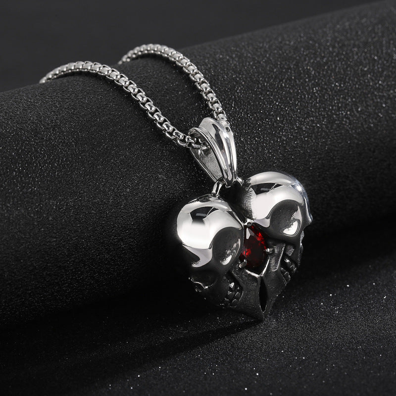 Pendente cuore teschio