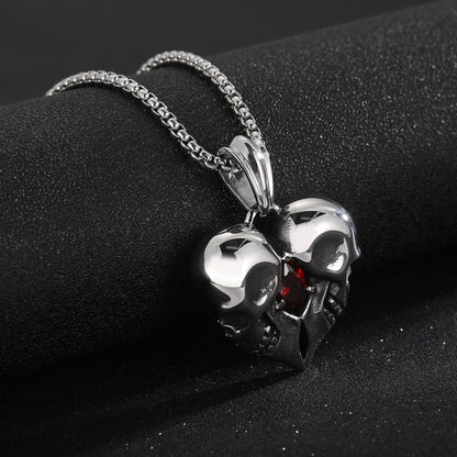 Pendente cuore teschio