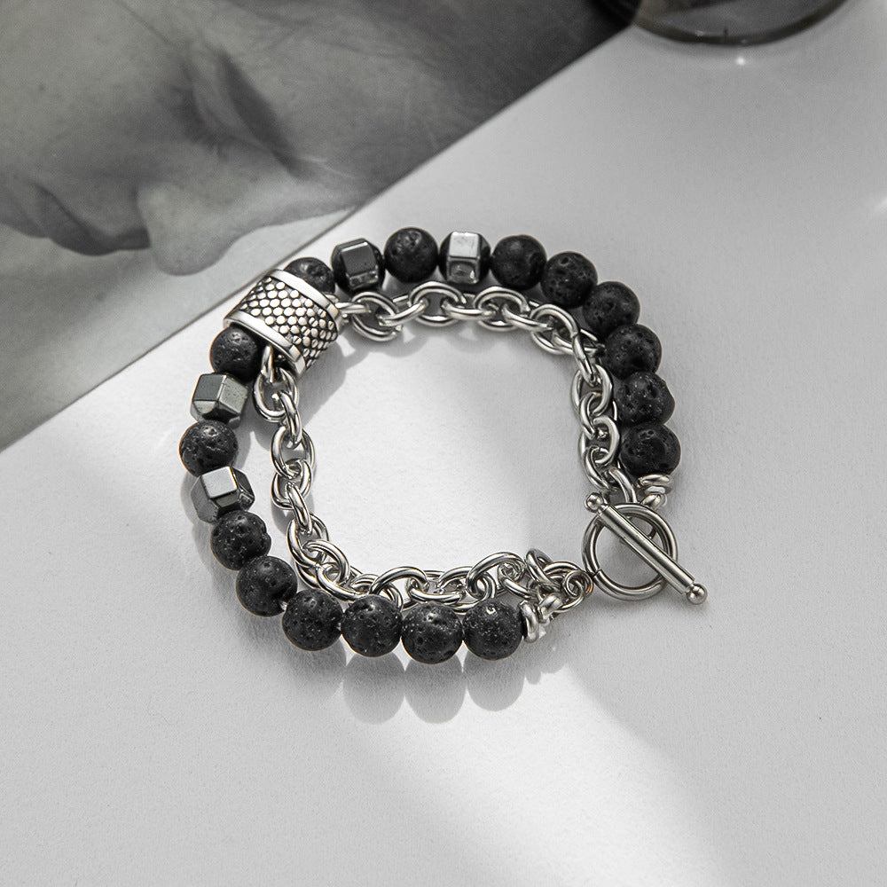 Bracciale perline pietra naturale