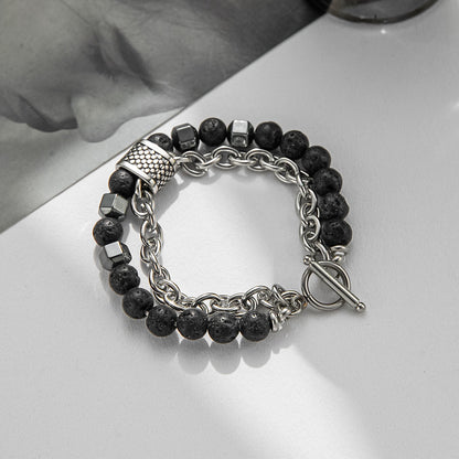 Bracciale perline pietra naturale
