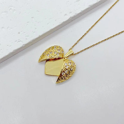 Collana acciaio titanio cuore farfalla girasole