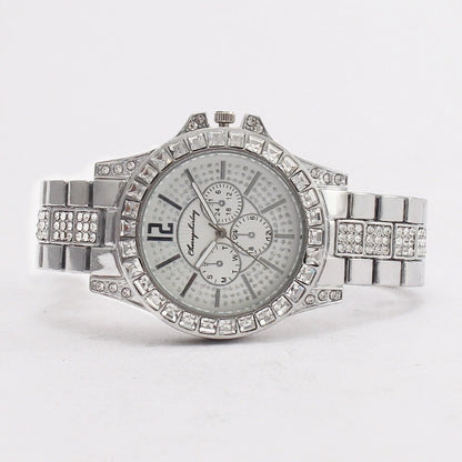 Orologio cronografo acciaio con diamanti