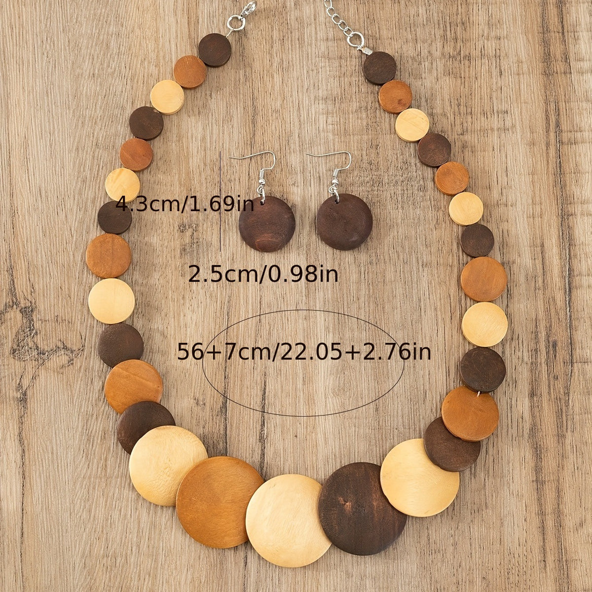 Set gioielli retro legno