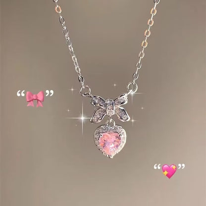 Collana cuore e fiocco