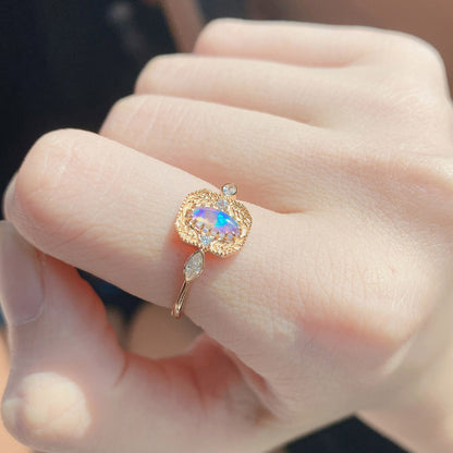Anello argento 925 spiga opale