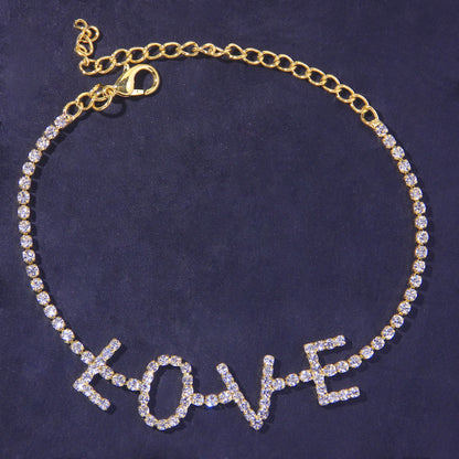 Cavigliera Love strass