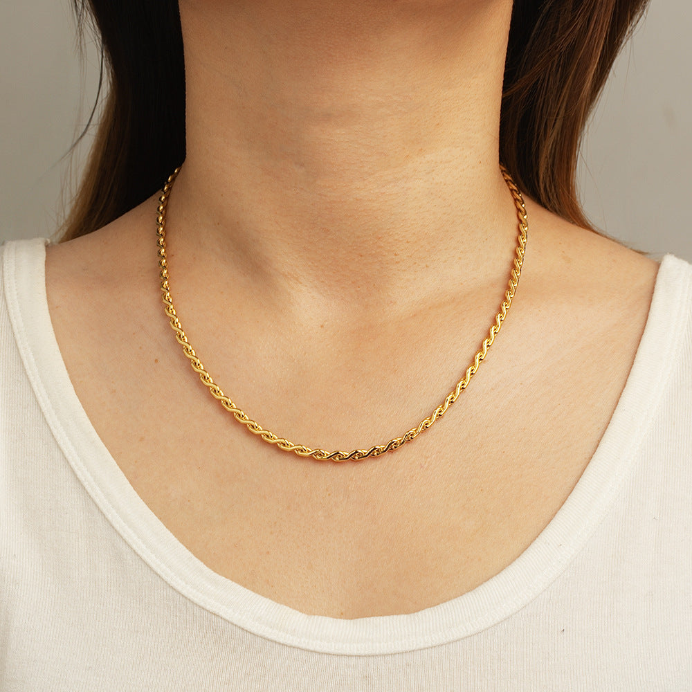 Set bracciale e collana treccia