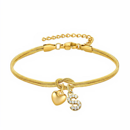 Bracciale Pendente Cuore con Lettere