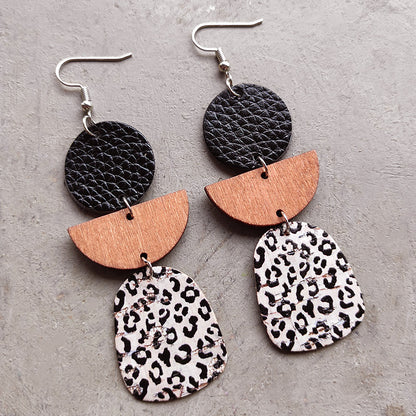 Orecchini geometrici pelle