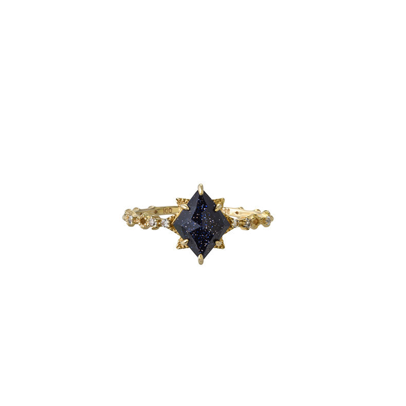 Anello pietre blu e opale