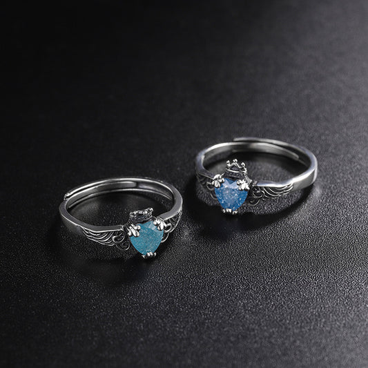 Anello corona ali argento 925