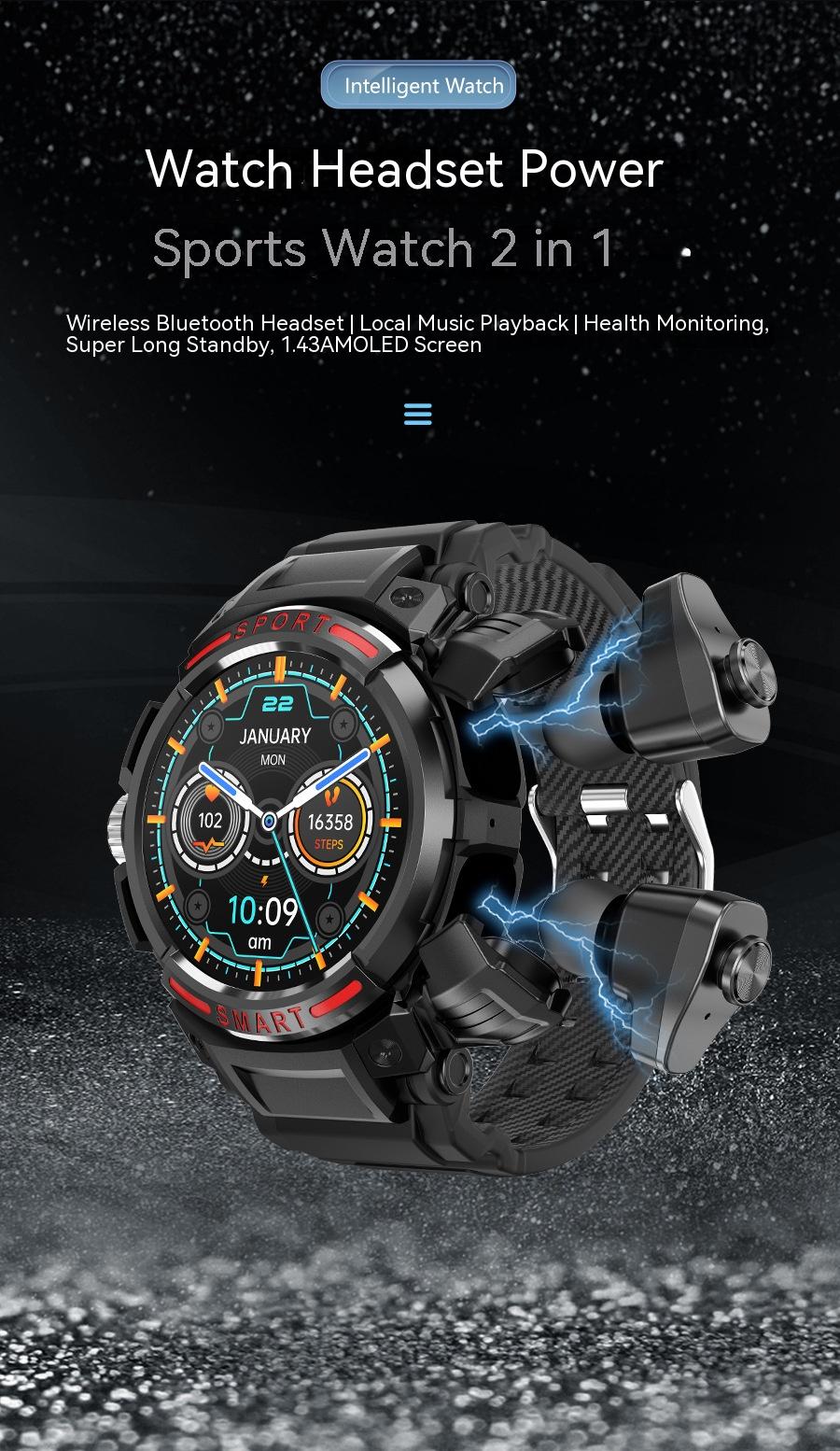 Smartwatch con auricolari doppia chiamata
