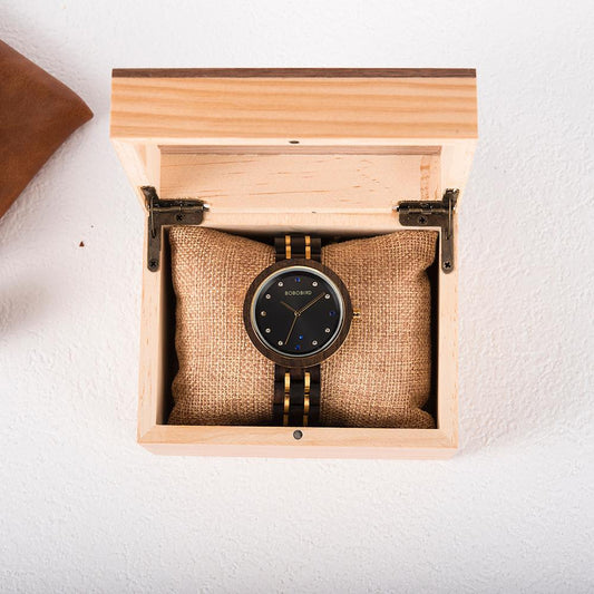 Orologio legno e oro