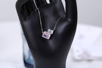 Collana zircone geometrica taglio ghiaccio
