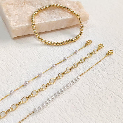 Collana perle placcate oro