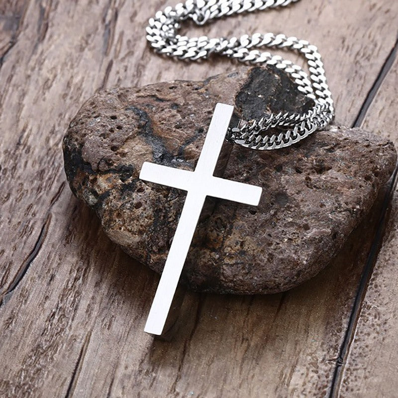 Collana croce acciaio da uomo