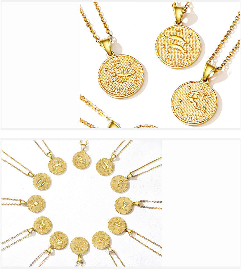 Collana zodiaco moneta