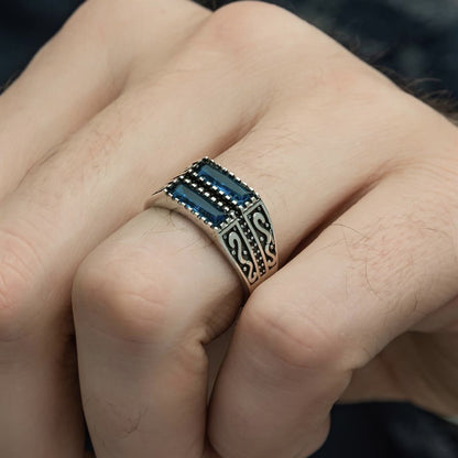 Anello zircone da uomo in lega