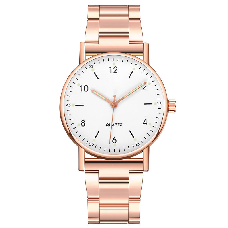 Orologio cinturino acciaio luminoso al quarzo