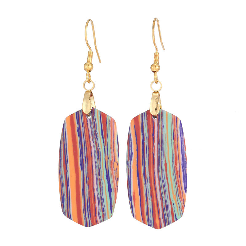Orecchini boho a righe multicolore