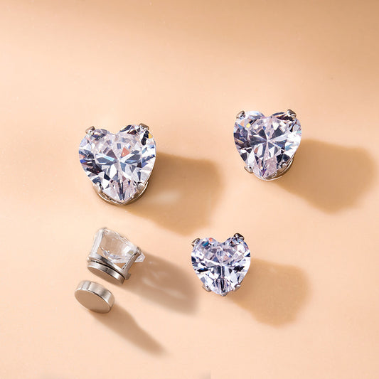 Orecchini magnetici senza buco con zircone