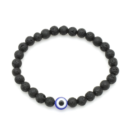 Bracciale pietra vulcanica a perline