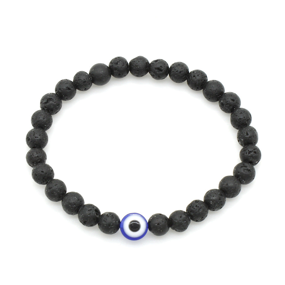 Bracciale pietra vulcanica a perline