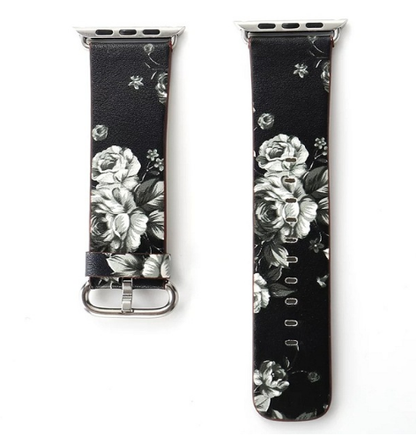 Orologio con cinturino pelle floreale