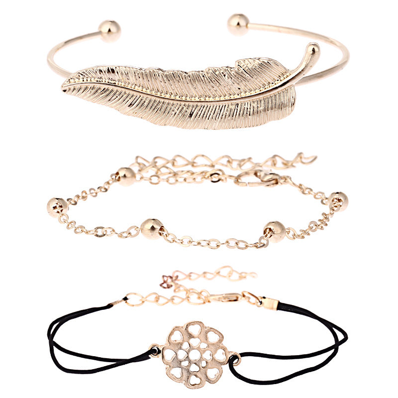 Bracciale intrecciato foglia