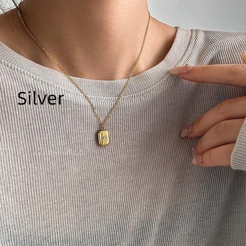 Collana doppio strato paillettes diamante