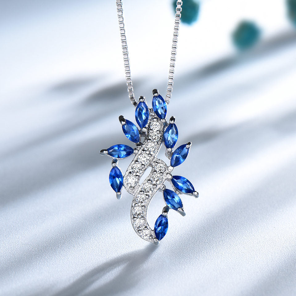 Set foglia zaffiro diamante