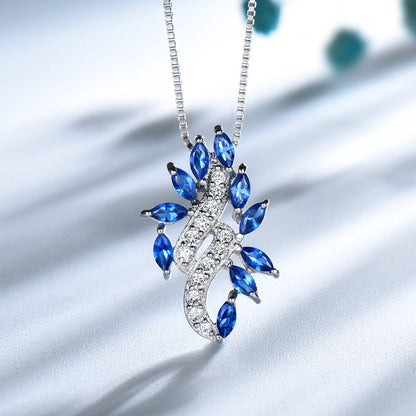 Set foglia zaffiro diamante