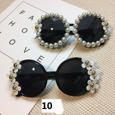 Occhiali da sole fiore con strass