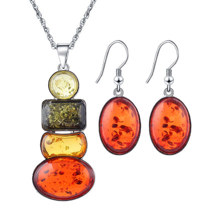 Set collana ambra e orecchini