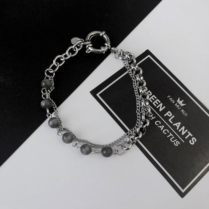 Bracciale opale grigio stratificato
