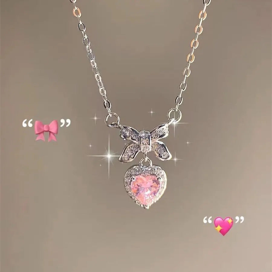 Collana cuore e fiocco