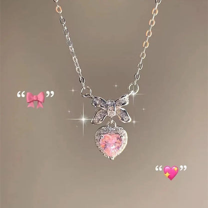 Collana cuore e fiocco