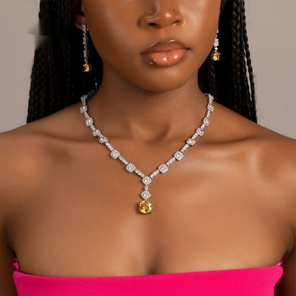 Set collana e orecchini rame zircone