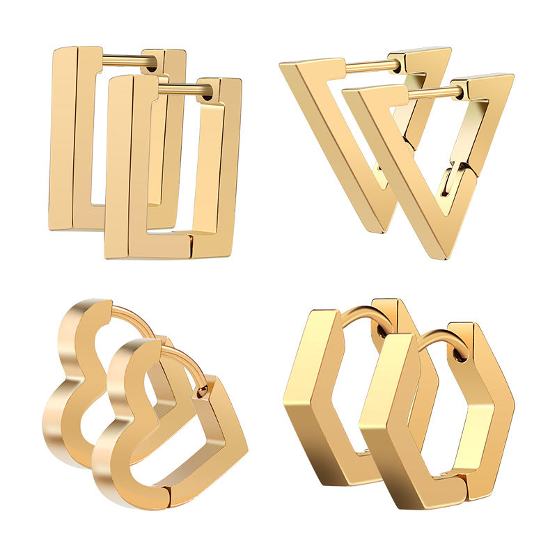 Orecchini geometrici acciaio