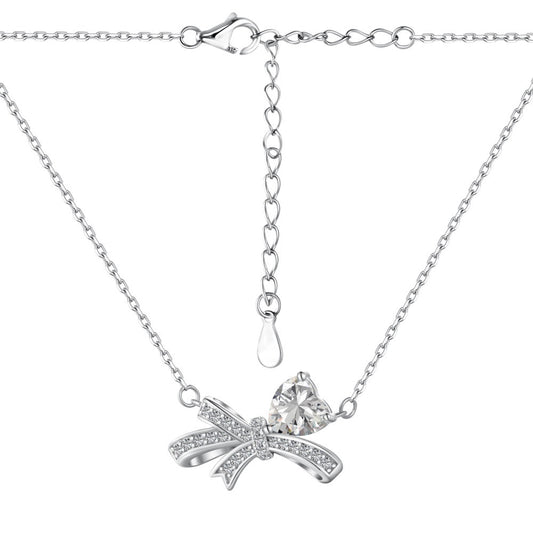 Set argento fiocco e cuore
