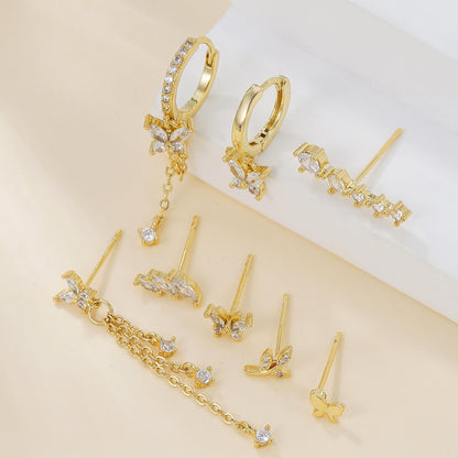 Orecchini farfalla con zircone