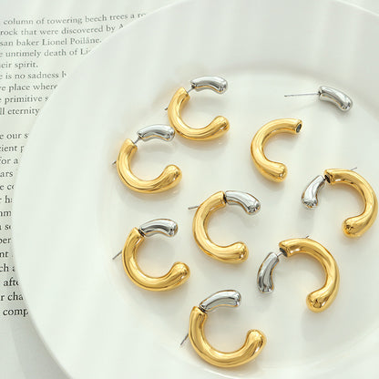 Orecchini a C bicolore