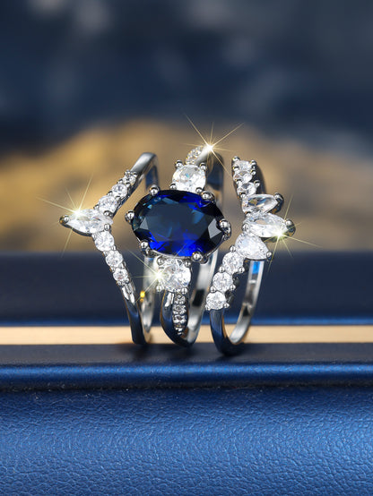 Anello Goccia Zaffiro Diamante
